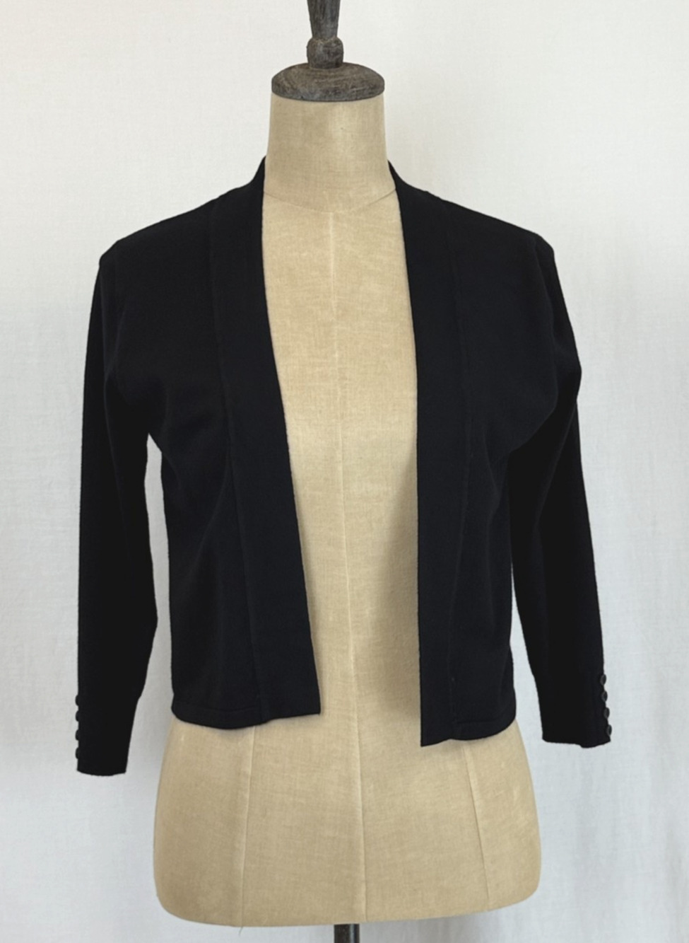 NWT Soya Concept Cropped Black Cardigan Short Sweater Knit Cover Up #0422 XS